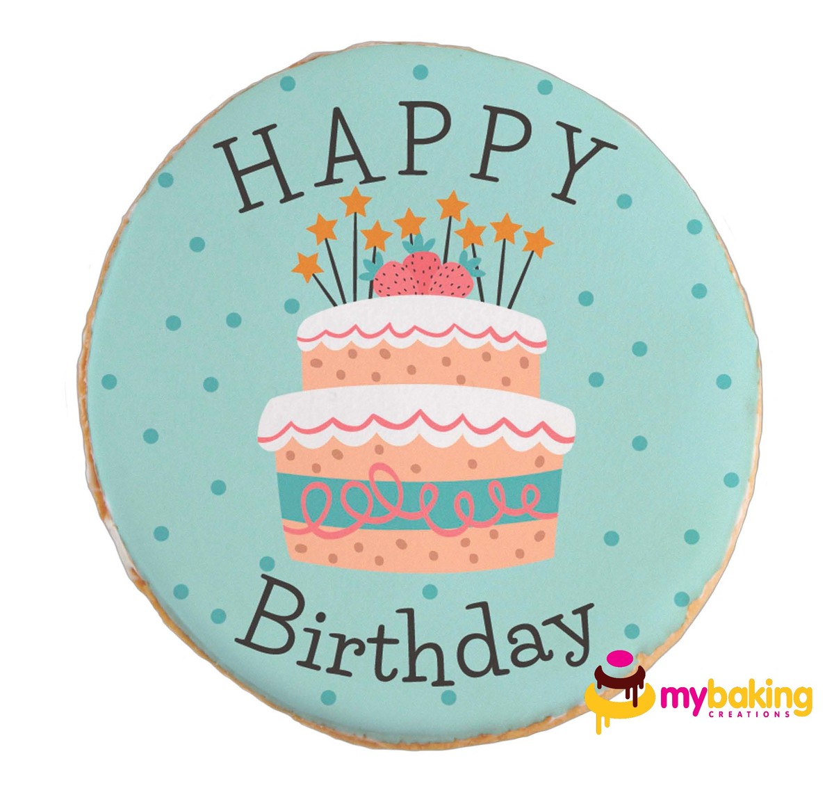 Custom printed Happy Birthday photo cookies Bay Area bakery